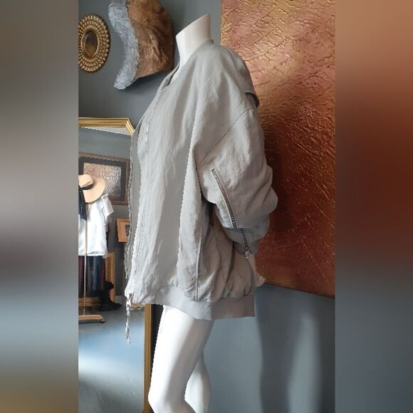 Zara lightweight Pastel Grey Bomber Jacket - Picture 6 of 9